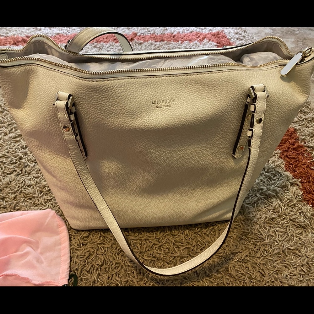 White Kate Spade Polly Large Work Tote
